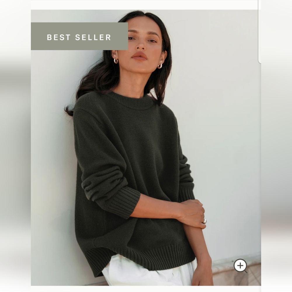 Jenni Kayne Oversized Cashmere Sweater Forest Dark Green Medium EUC! HP🥳